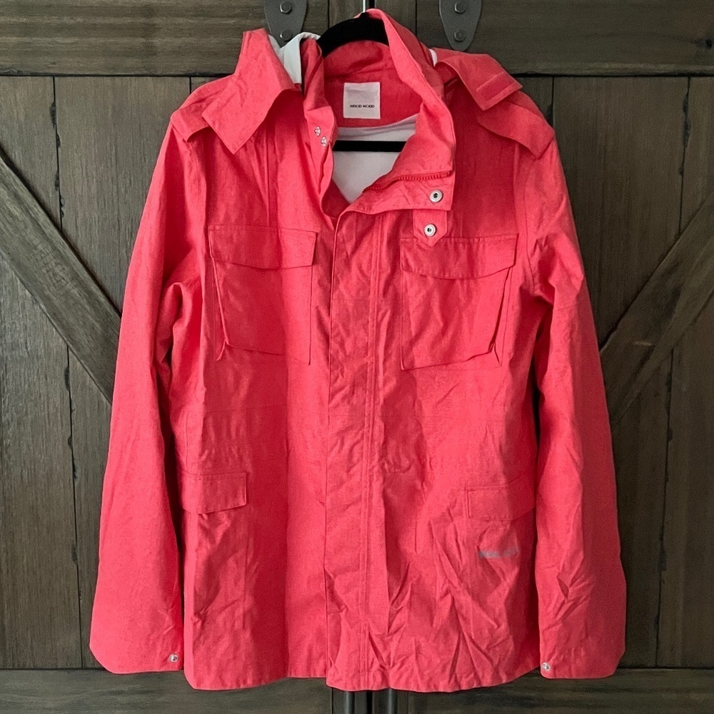 Wood Wood Romain Jacket M65 Waterproof Coral Red Size Large NWOT